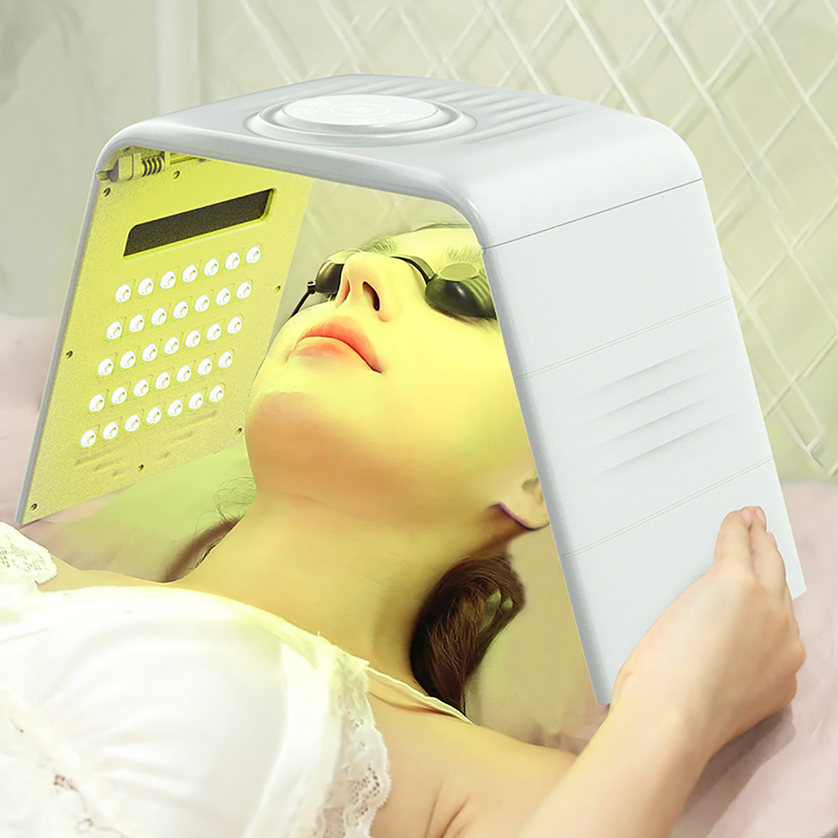 SQ130 119-LED 7 Color PDT Spectrometer Light Therapy Device, Foldable Facial Skin Rejuvenation with Hot Compress Mode for Home Salon Main image