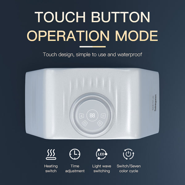 SQ130 119-LED 7 Color PDT Spectrometer Light Therapy Device, Foldable Facial Skin Rejuvenation with Hot Compress Mode for Home Salon