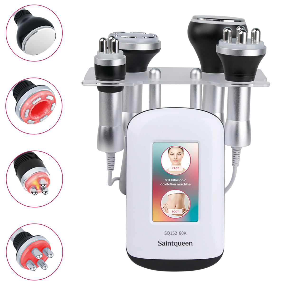 SQ152 Basic, 4in1 80K Ultrasonic Cavitation Machine, Vacuum RF Body Sculpting & Skin Tightening Device for Face & Body