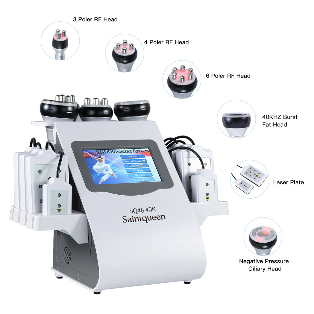 SQ48 Pro 6-in-1 40K Ultrasonic Cavitation & RF Machine with Laser Pads