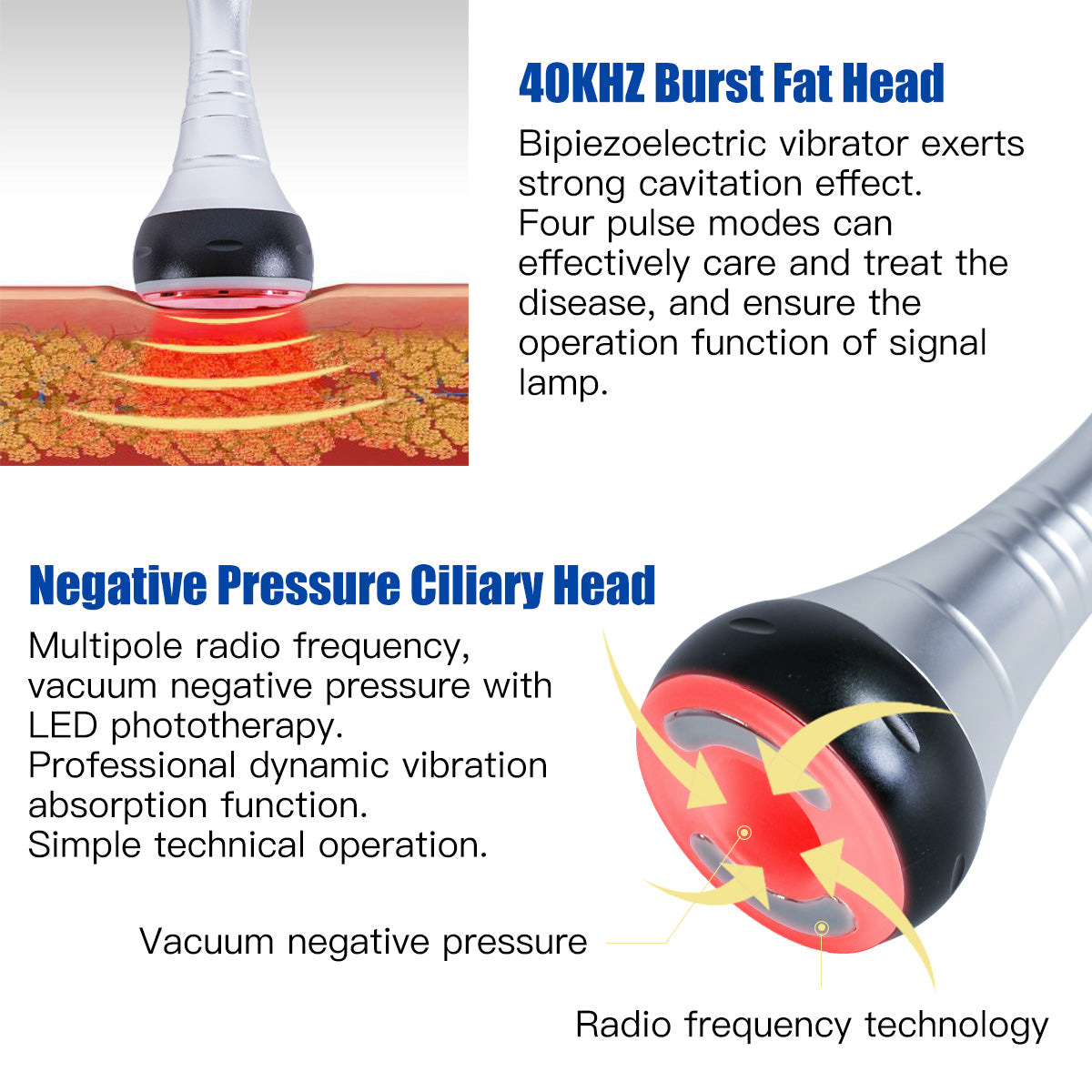 SQ48 Pro 6-in-1 40K Ultrasonic Cavitation & RF Machine with Laser Pads